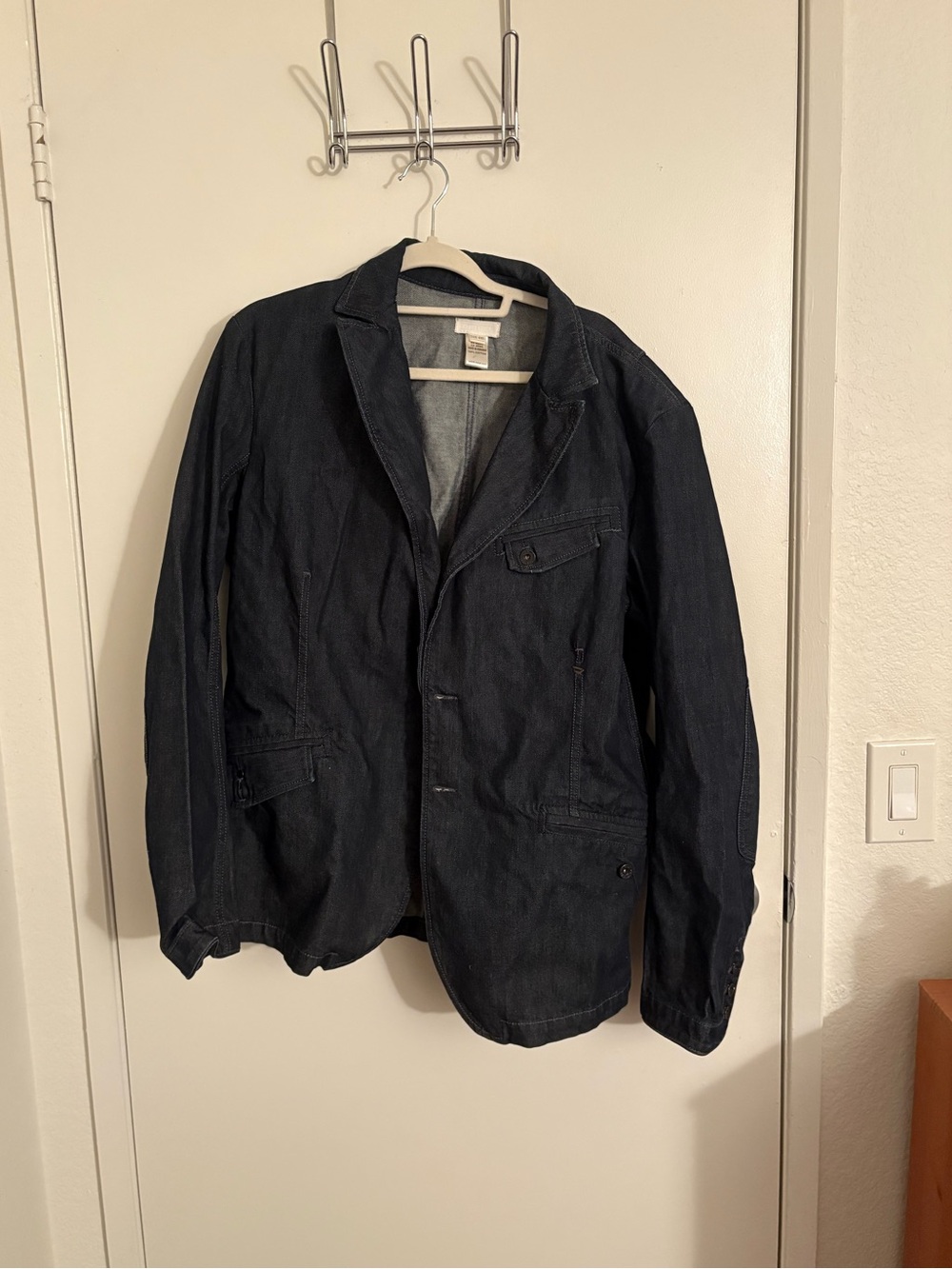 Vintage Diesel Men's Navy Denim Blazer